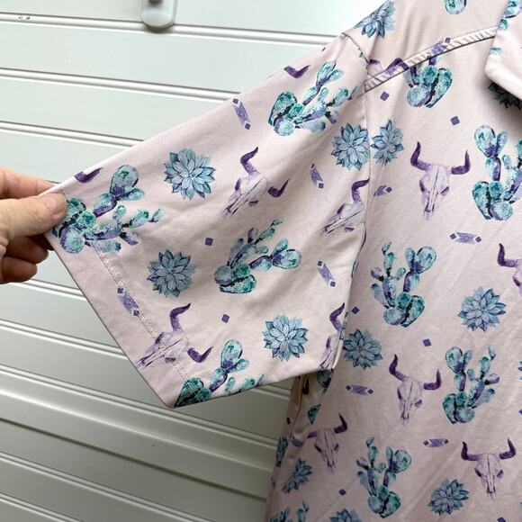 Bad Birdie The Ranch Desert Pattern Core Performance Polo Size S - Picture 5 of 12